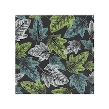 Leaf Print On Dark Splash Back | White