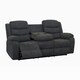 image 3 of Boston 3 Seater Fabric Manual Recliner Sofa (Grey)