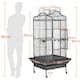 image 3 of Yaheetech 160 cm Tall Open Playtop Extra Large Bird Cage Black