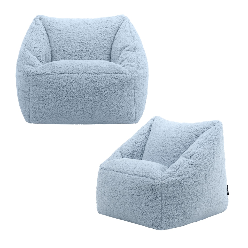 image 1 of icon Kids Teddy Bear Armchair Bean Bag Blue Childrens Bean Bags Set of 2