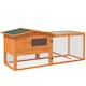 image 1 of PawHut Rabbit Hutch, Bunny Cage with Run & Sliding Tray, Hay Rack, Orange