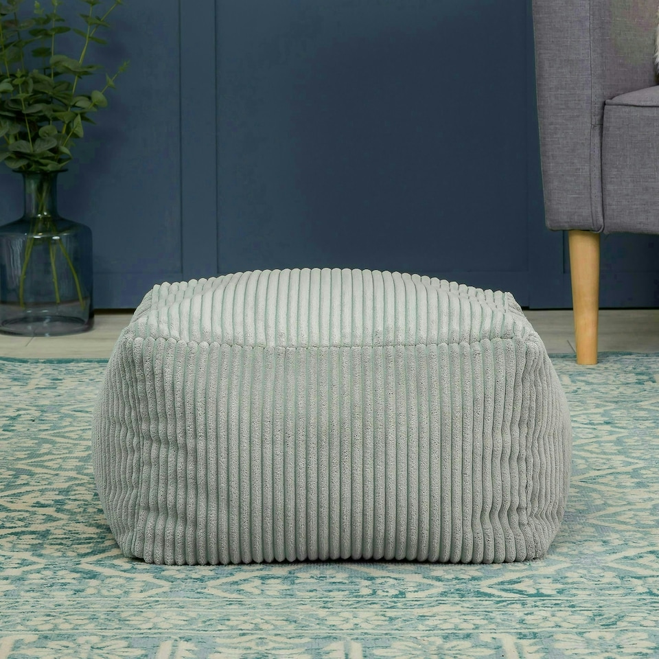 image 1 of icon Theo Beanbag Footstool Corduroy Grey | Grey | M