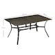 image 5 of Outsunny Garden Table with Parasol Hole for Patio, Deck, Brown