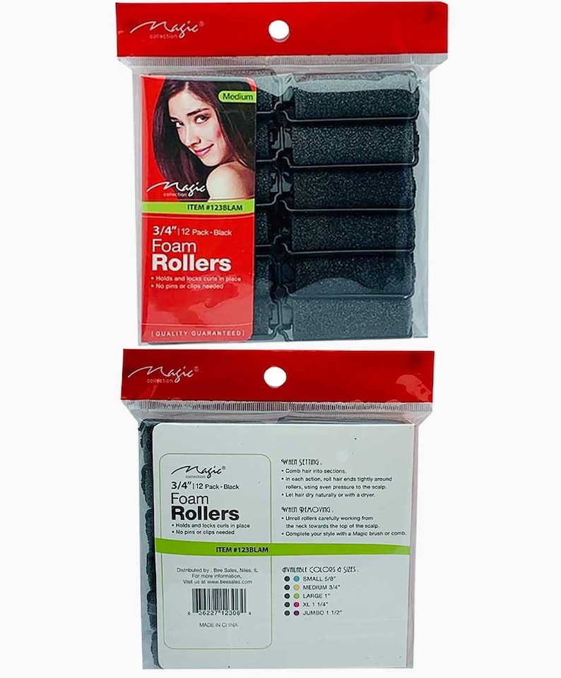 image 1 of Bee Sales Foam Hair Rollers 123BLAM Medium