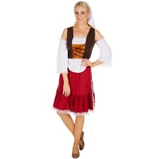 Womens Costume Medieval Maid | Red | red/white | XL | 1