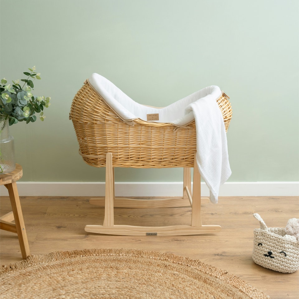 image 1 of Clair de Lune Organic Noah Pod With Rocking Stand - White