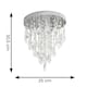 image 6 of ValueLights Lara Chrome Flush Chandelier Style Acrylic Droplet Ceiling Light | Chrome