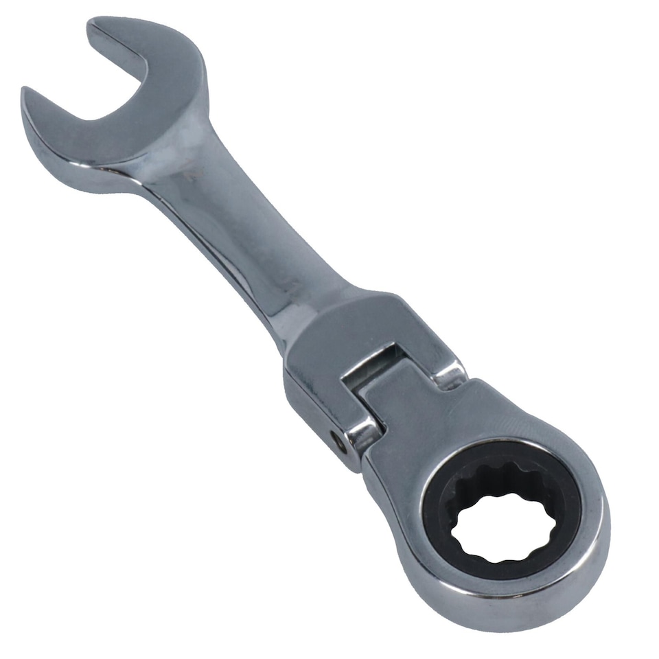 image 1 of 12mm Stubby Flexi Ratchet Combination Spanner Metric Wrench 72 Teeth SPN17