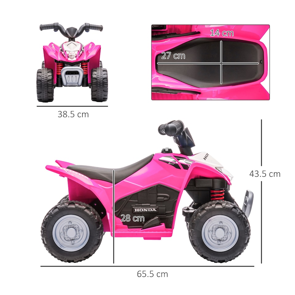 image 1 of AIYAPLAY Honda Licensed Kids Electric Quad Bike 6V ATV for 1.5-3 Years, Blue