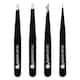 image 2 of Brushworks 4 Piece Combination Tweezer Set - Black