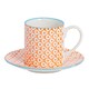 image 7 of Nicola Spring 12 Piece Hand-Printed Espresso Cup & Saucer Set - 65ml - Orange | Orange | Orange | 12