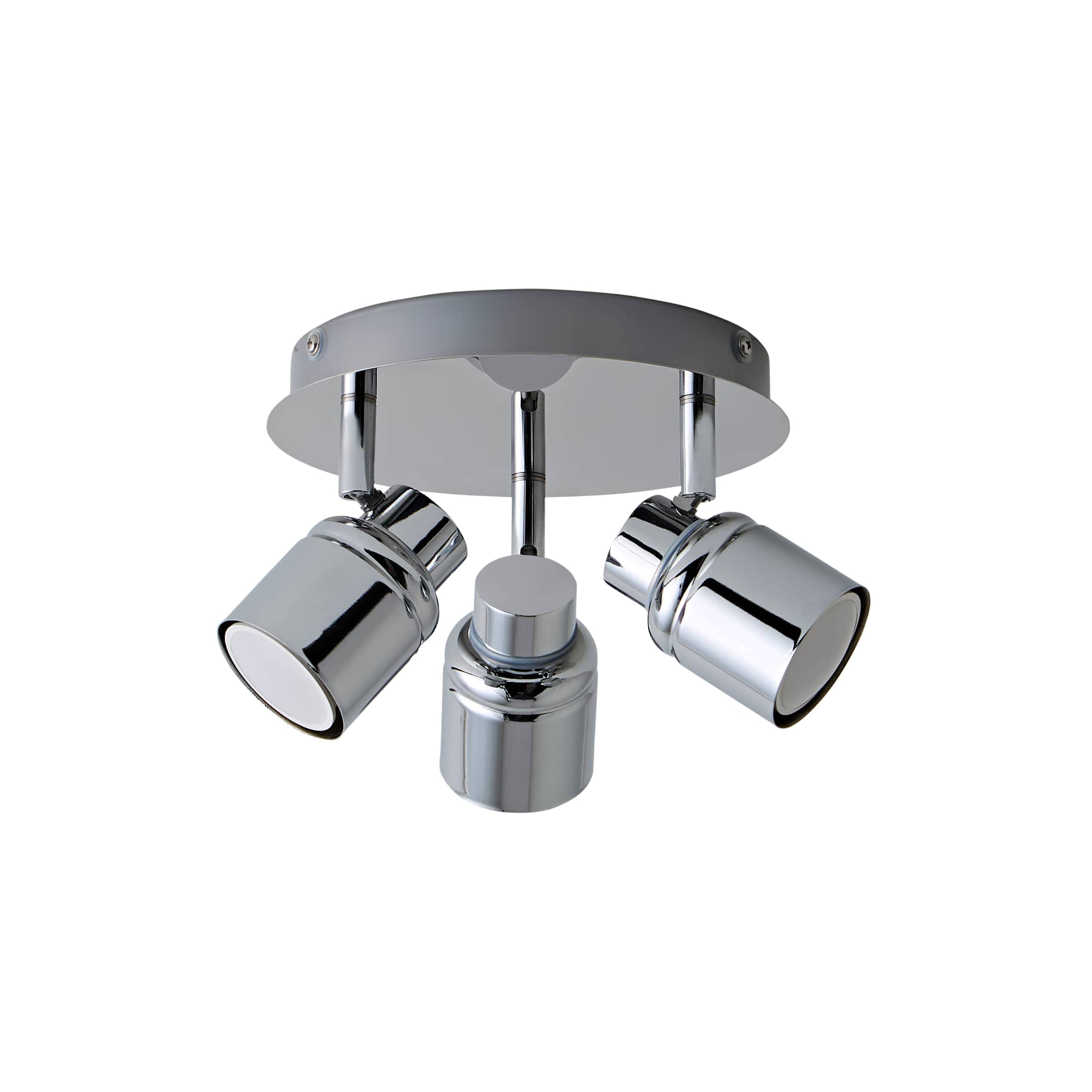 ValueLights Benton Spotlight IP44 Bathroom 3 Way Ceiling Light with Warm LED Bulbs in Silver