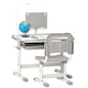 image 1 of HOMCOM Kids Desk and Chair Set, Height Adjustable Study Desk with USB Lamp | Grey