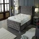 image 4 of Colleen Plush Silver King Bed Frame - Silver