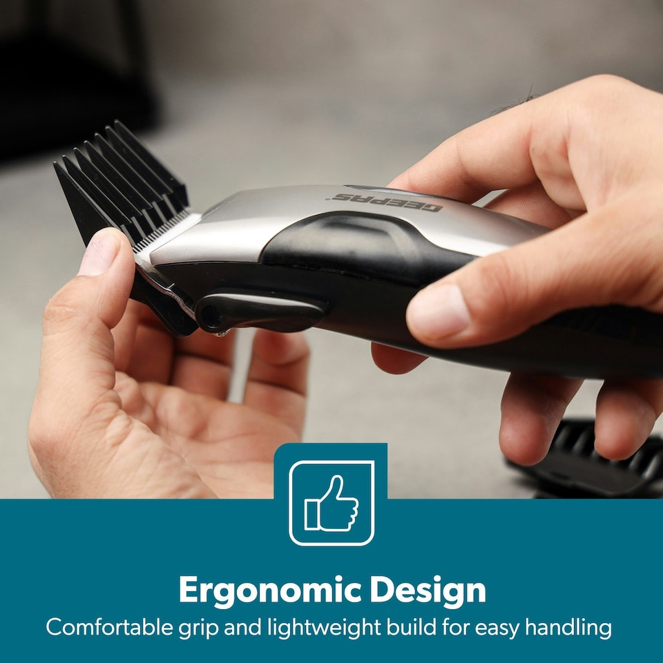 image 1 of GEEPAS Electric Hair Clipper – AC Mains Clipper/Trimmer with High Precision Ceramic Blades