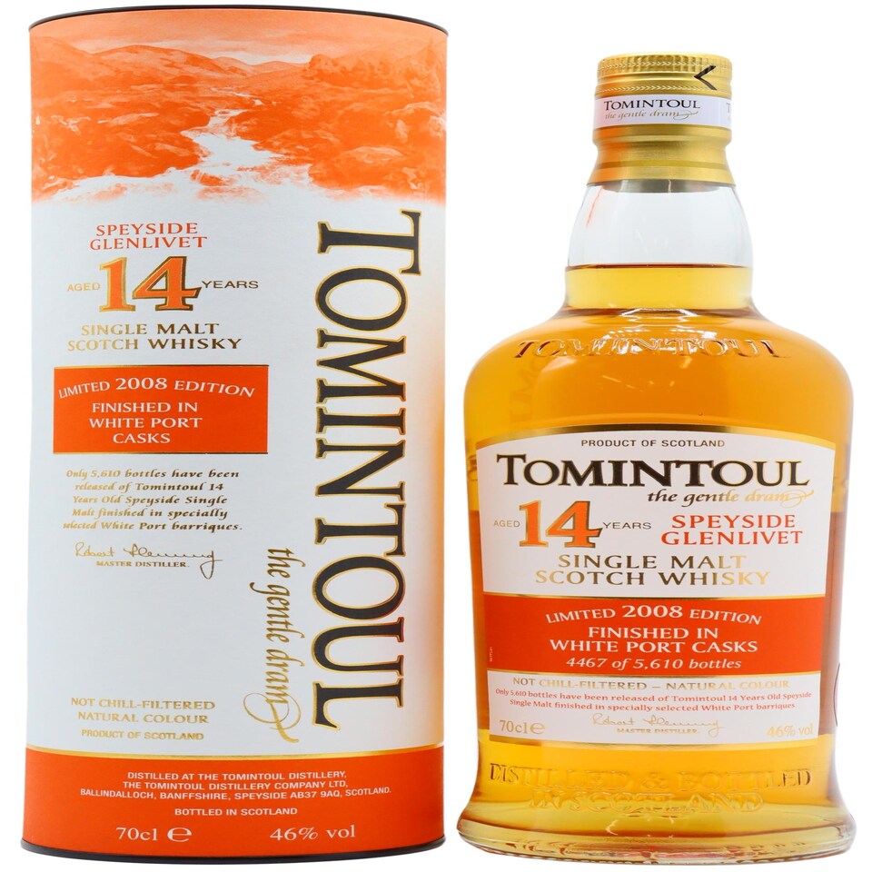 image 1 of Tomintoul - White Port Cask Finish Speyside Single Malt Scotch 2008 14 year old Whisky | Multi | 1