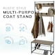 image 5 of Coat Rack Stand with Shoe Storage Bench 9 Hooks Rustic Light Brown Entrance Hall House of Home Brown | Light Rustic Brown | One Size