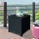 image 2 of Outsunny Side Table Furniture Tempered Glass Garden Patio Wicker Black