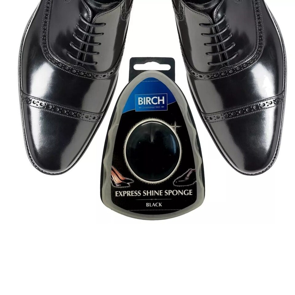 image 1 of BIRCH Express Shoe Shine Sponge - Integrated Polish for Travel and Office | Black | Black