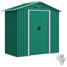 Outsunny 6.5x3.5ft Metal Garden Shed for Garden and Outdoor Storage, Green