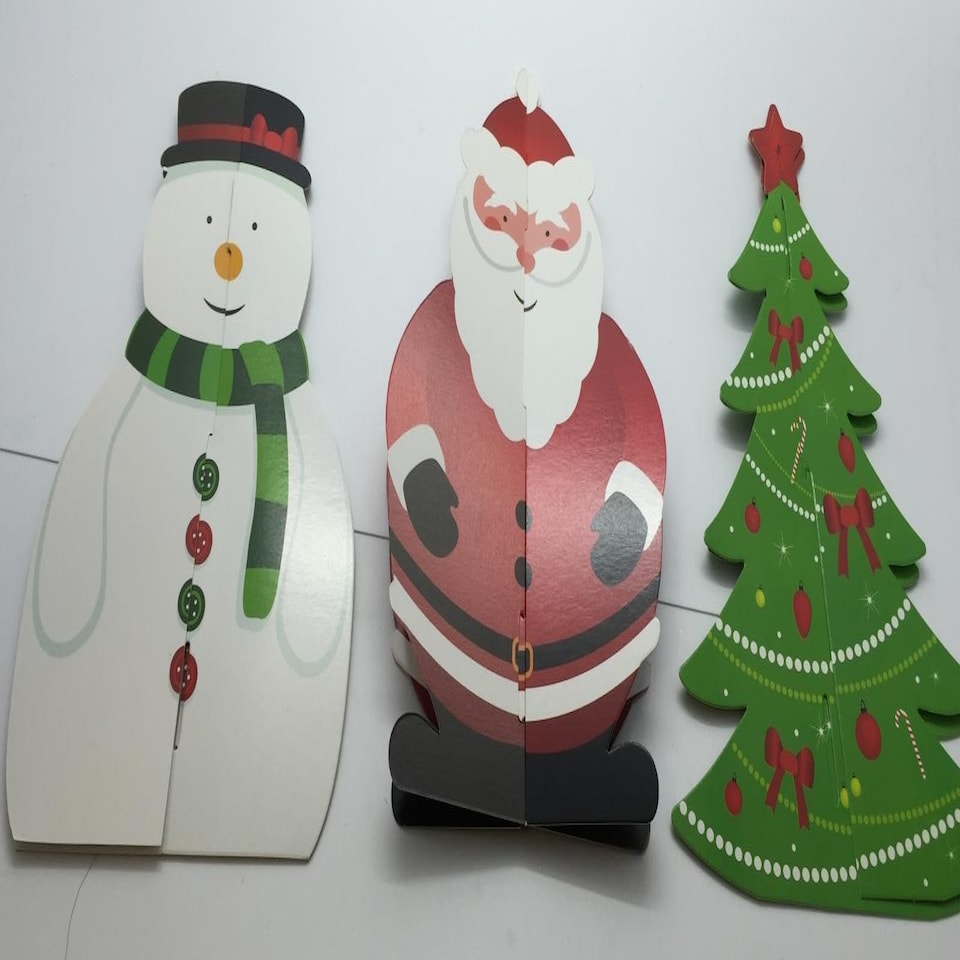 image 1 of 25cm Christmas Table Decoration Festive Centre Piece Santa Snowman Tree xmas