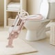 image 2 of Straame Toddler Toilet Ladder Seat - (White-Pink)