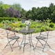 image 2 of Outsunny 3 PCs Garden Bistro Set W/ Balcony Table and Chairs Metal Frame