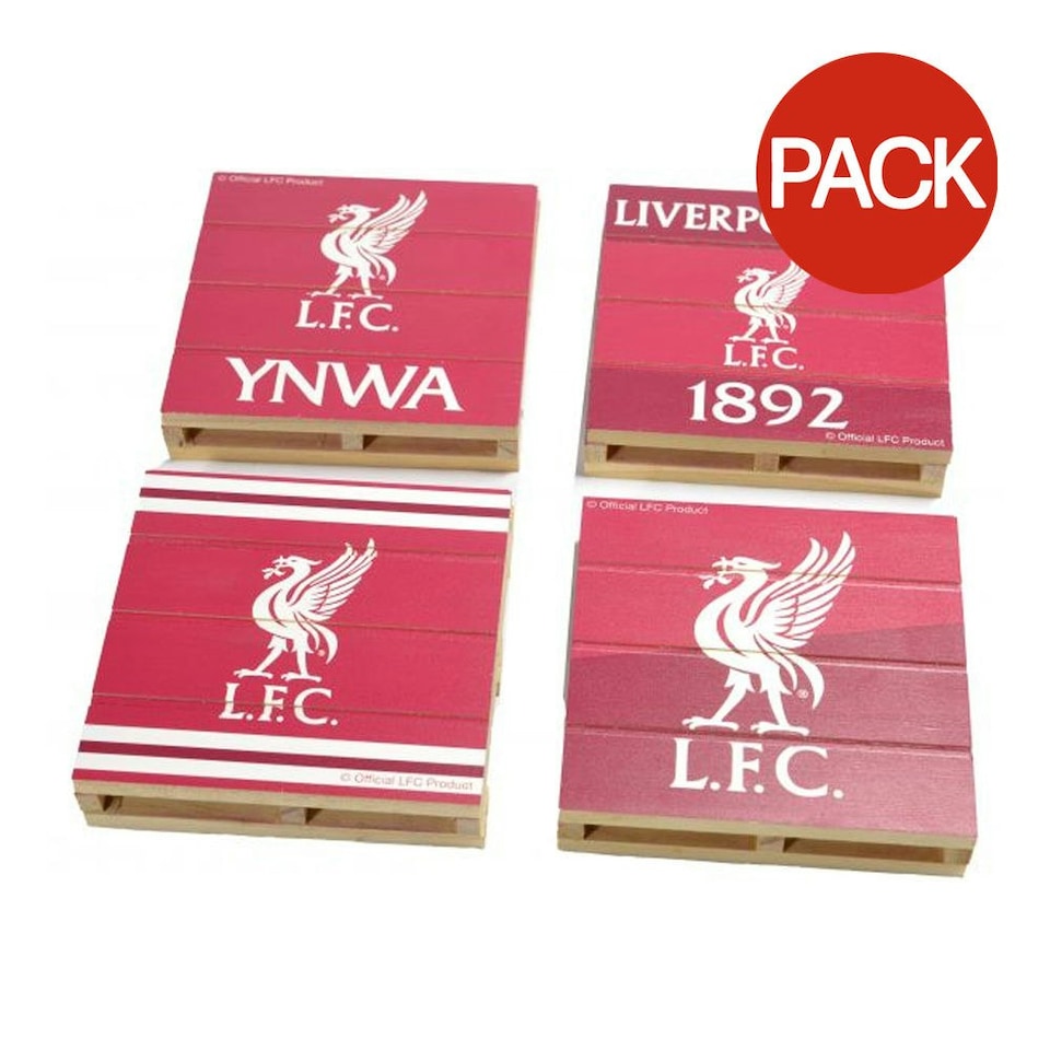 image 1 of Liverpool FC Pallet Coaster Set (Pack of 4) - Red/White - One Size