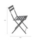 image 5 of Charles Bentley Folding Metal Bistro Set for Patio or Garden - Dark Grey