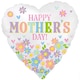 image 1 of Satin Happy Mother's Day Daisy Chain Heart Shape Foil Helium Balloon 46cm / 18 in | Multi