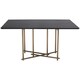 image 2 of Interiors by Premier Dark Wood Top Sleek Dining Table, Rectangle Dining Room Table with Geometric Design, 6 People Space Black