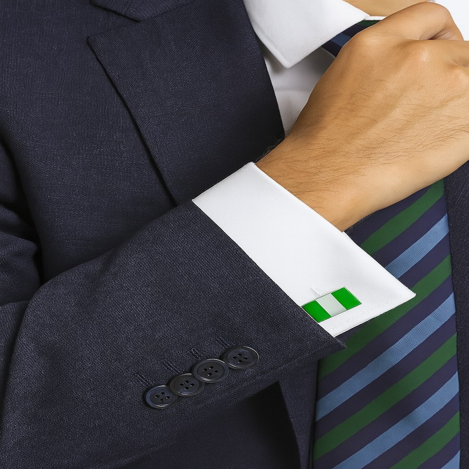 image 1 of Flag of Nigeria Cufflinks - Onyx Art CK155