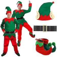 5 Piece Elf Costume | Green | M