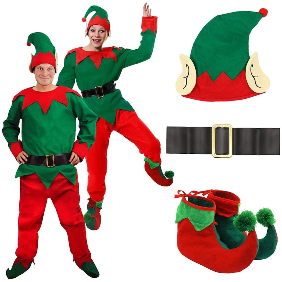 image 1 of 5 Piece Elf Costume | Green | M