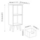 image 4 of Grey 2-Tier 2-Drawer Cube Shelving Unit with Scandinavian Legs | Blue | Sky Blue & Pine | 1