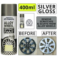 Car Pride Alloy Wheel Spray Paint Silver Gloss Repair Care for Car Bike 400ml Silver