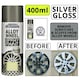 image 1 of Car Pride Alloy Wheel Spray Paint Silver Gloss Repair Care for Car Bike 400ml Silver