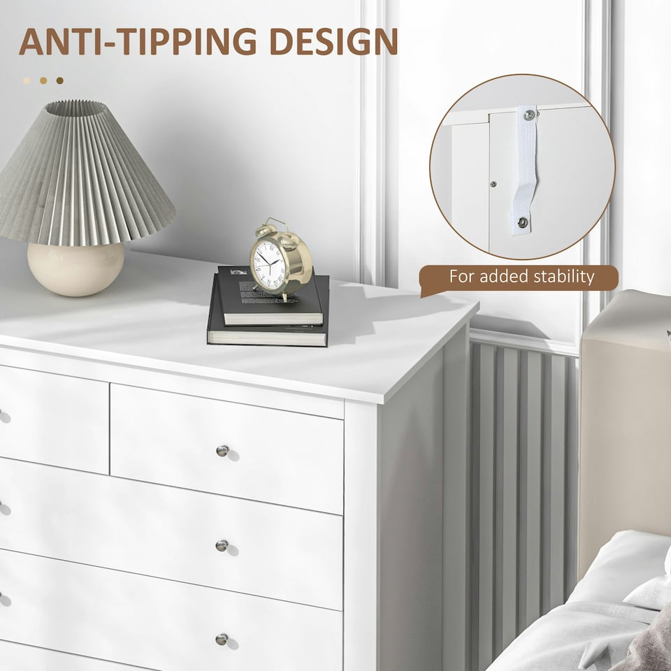 image 1 of HOMCOM Modern Chest Of Drawers, 5 Drawer Unit Storage Chest for Bedroom