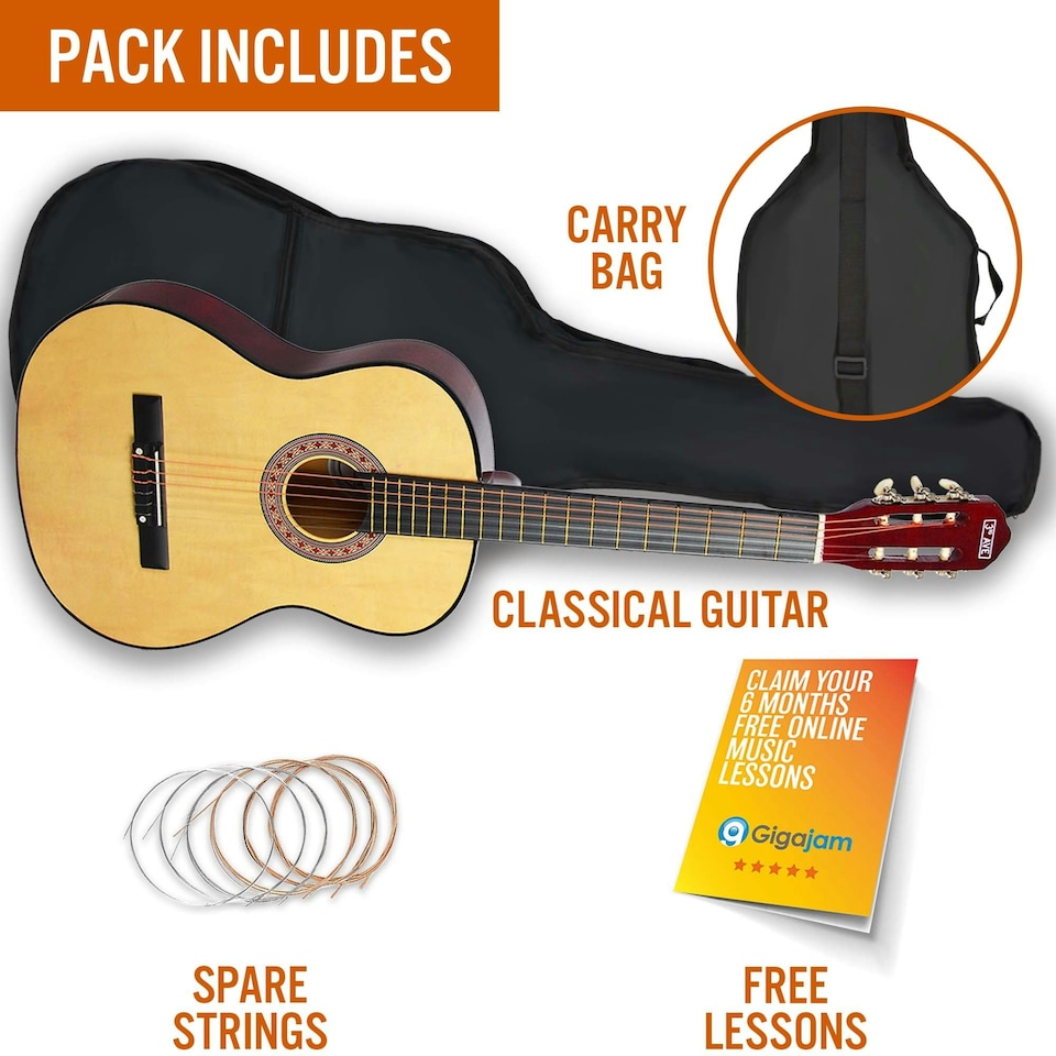 image 1 of 3rd Avenue 3/4 Size Classical Guitar Pack Black