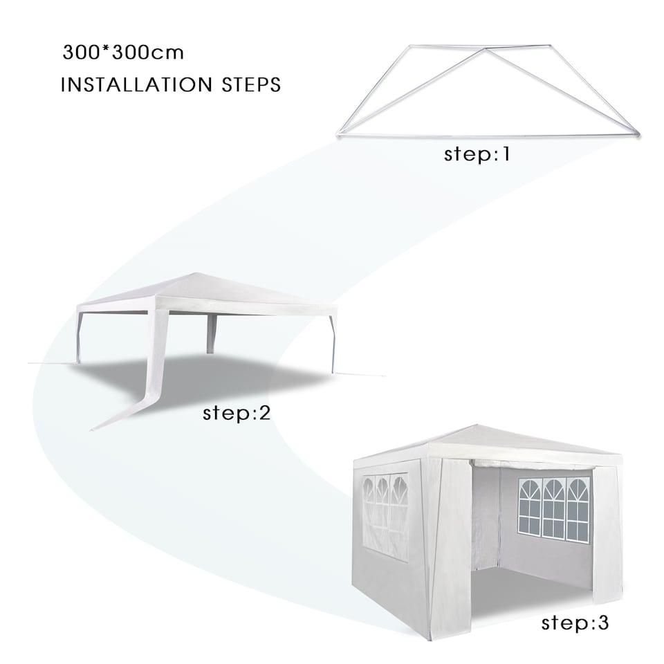 image 1 of MCC Direct 3x3 Event Gazebo White with Sides | White | White