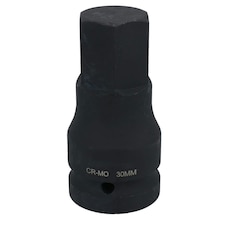 30mm 3/4" Drive Extra Deep Impact Hex Allen Key Socket Impacted 88mm Long