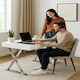 image 10 of Centurion Supports ADONIS Gloss White and Chrome Ergonomic Home Office Luxury Computer Desk White | Silver