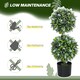 image 4 of HOMCOM Set of 2 Decorative Artificial Plants Ball Trees with Lavender Flowers in Pot Fake Plants for Home Indoor Outdoor Decor, 70cm, Blue