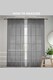 image 4 of Oasis Grey Embroidered Leaf Design Voile Panels - Pair 140 x 122cm (55x48")