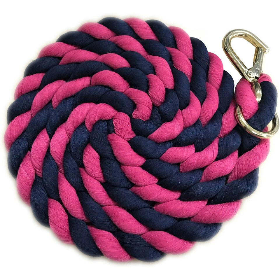 Shires Two Tone Horse Lead Rope - Navy/Fuchsia - One Size