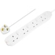 image 1 of Masterplug 13A 4 Socket Individually Switched Extension Lead 2m, White