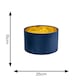 image 5 of ValueLights Reni Small Navy Velvet Gold Inner Lamp Shade & Bulb | Blue
