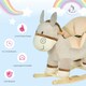image 6 of HOMCOM Cute Kids Ride-On Rocking Donkey w/ Sound Handlebars Seat Belt Plush Body