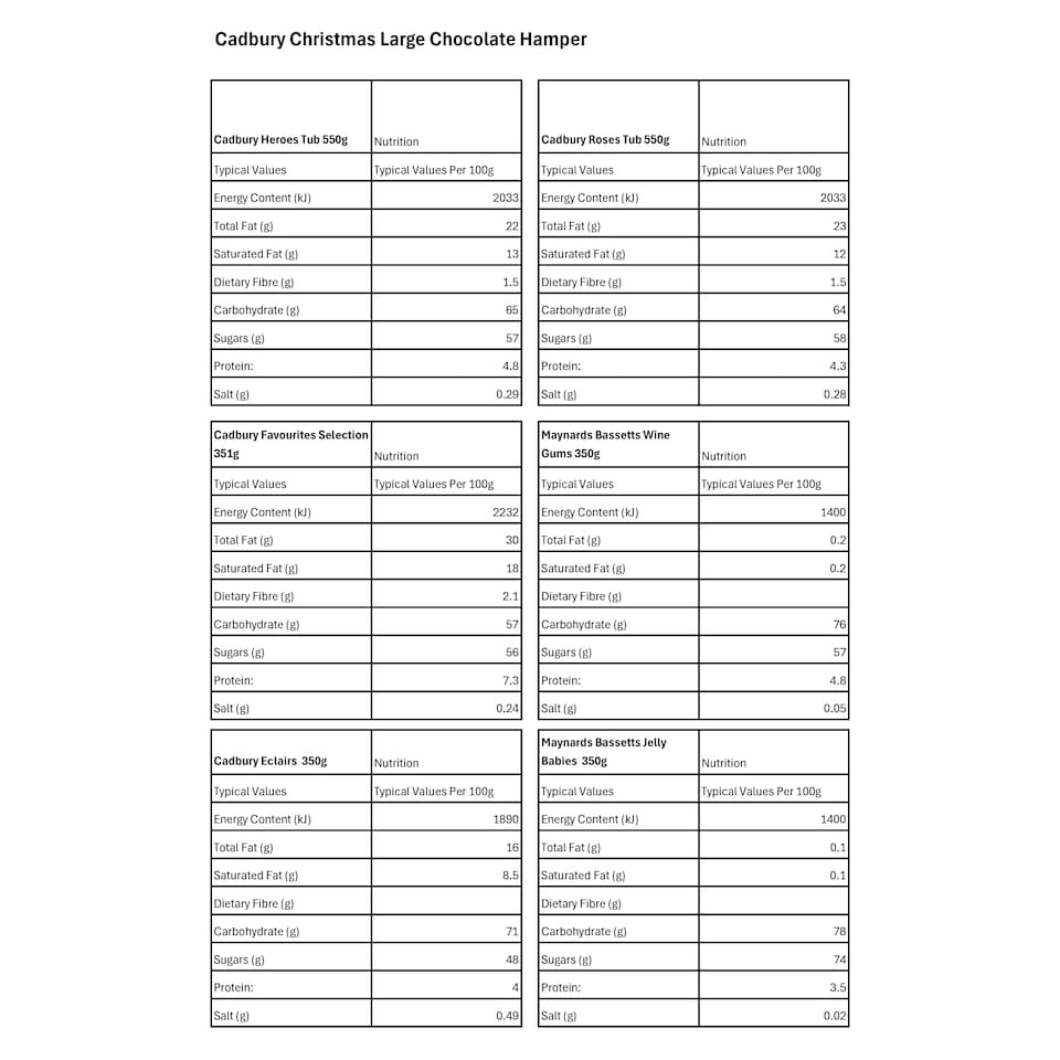 image 1 of Cadbury Christmas Chocolate Hamper- Large