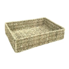 Small Rectangular Seagrass Tray Brown | Brown